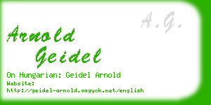 arnold geidel business card